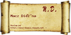 Macz Diána névjegykártya