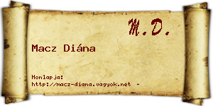 Macz Diána névjegykártya